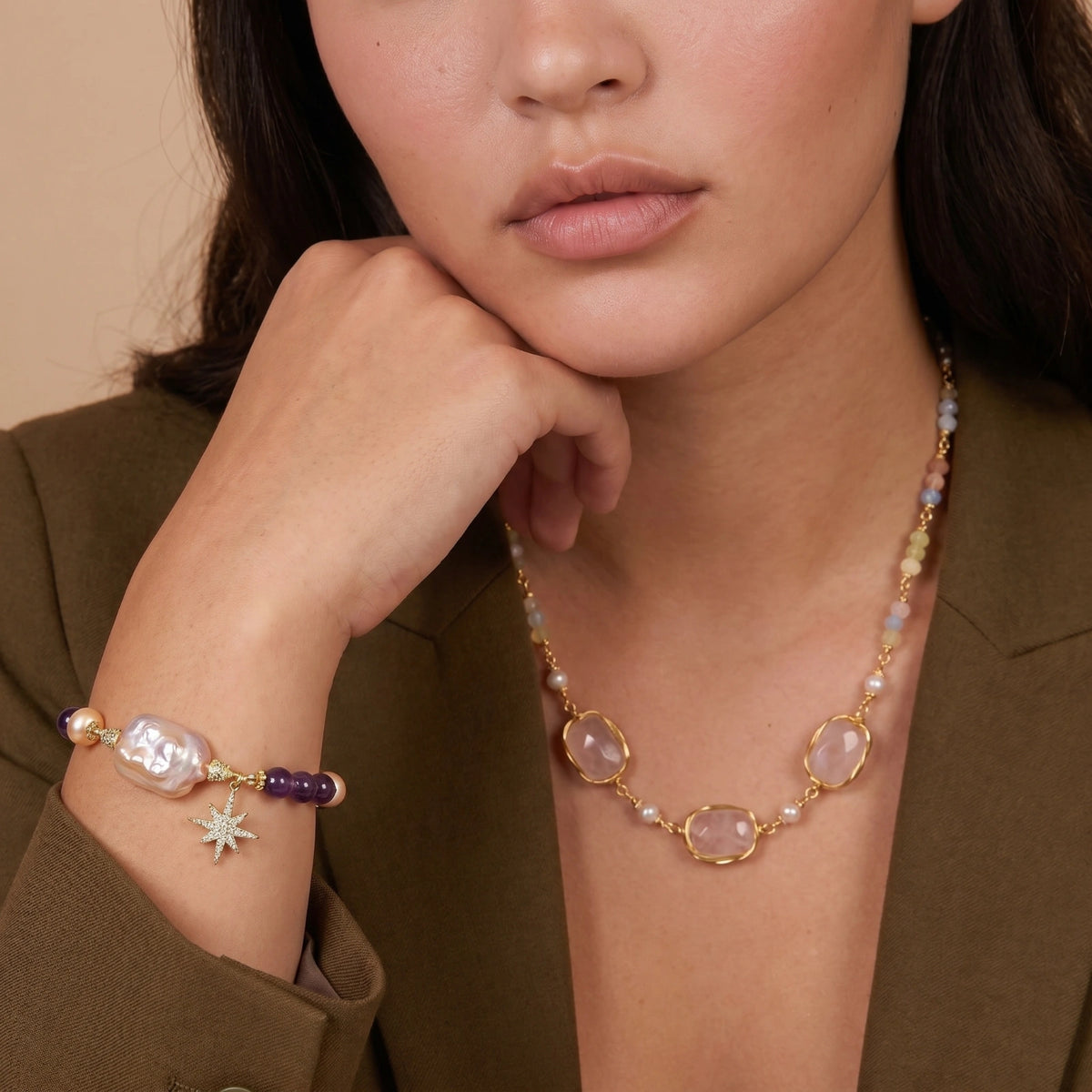 Rose Quartz Secret Garden Necklace