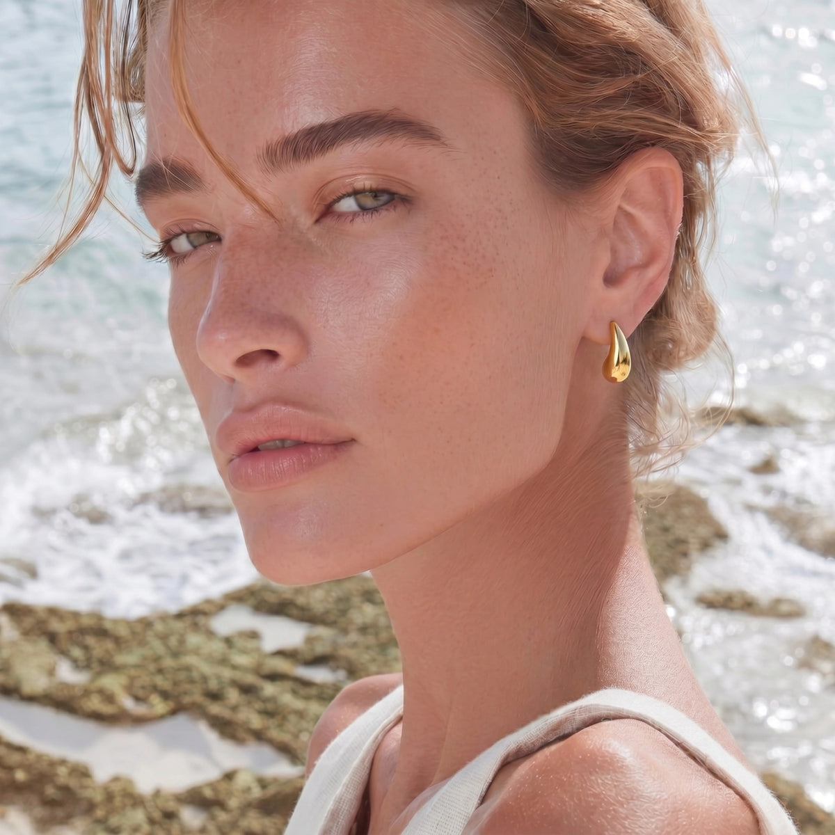 Golden Dewdrop Studs