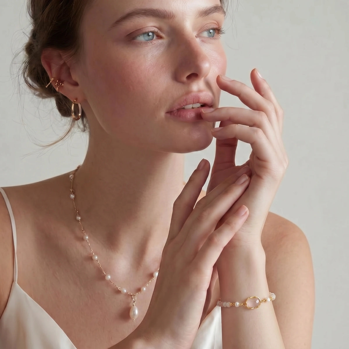 Rose Quartz Dream Pearl Bracelet